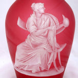 CRANBERRY GLASS THOMAS WEBB CAMEO VASE GREEK GODDESS 19TH CENTURY, LATE 19TH CENTURY, UNITED KINGDOM