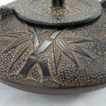 VINTAGE JAPANESE CAST IRON TEAPOT THREE WINTER FRIENDS MOTIF, EARLY 20TH CENTURY
