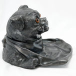 ANTIQUE INKWELL JENNINGS BROTHERS PUG DOG PEN REST, EARLY 20TH CENTURY, UNITED STATES, METAL