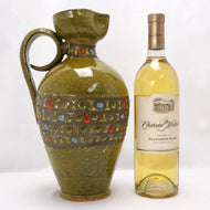 LARGE BITOSSI ITALIAN EWER RAISED JEWELS MID CENTURY, 1950S, ITALY, CERAMIC