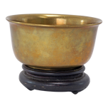 ANTIQUE CHINESE SMALL BRONZE BOWL AND STAND CIRCA 1900, EARLY 20TH CENTURY, CHINA