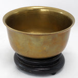 ANTIQUE CHINESE SMALL BRONZE BOWL AND STAND CIRCA 1900, EARLY 20TH CENTURY, CHINA
