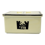 VINTAGE HALL'S COVERED REFRIGERATOR SQUARE BOX TAVERN SILHOUETTE 1940'S, 1940S, UNITED STATES, CERAMIC