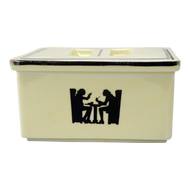 VINTAGE HALL'S COVERED REFRIGERATOR SQUARE BOX TAVERN SILHOUETTE 1940'S, 1940S, UNITED STATES, CERAMIC