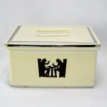 VINTAGE HALL'S COVERED REFRIGERATOR SQUARE BOX TAVERN SILHOUETTE 1940'S, 1940S, UNITED STATES, CERAMIC