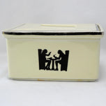 VINTAGE HALL'S COVERED REFRIGERATOR SQUARE BOX TAVERN SILHOUETTE 1940'S, 1940S, UNITED STATES, CERAMIC