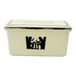 VINTAGE HALL'S COVERED REFRIGERATOR BUTTER BOX TAVERN SILHOUETTE 1940'S, 1940S, UNITED STATES, CERAMIC