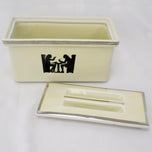 VINTAGE HALL'S COVERED REFRIGERATOR BUTTER BOX TAVERN SILHOUETTE 1940'S, 1940S, UNITED STATES, CERAMIC