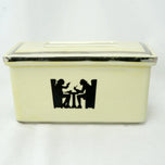 VINTAGE HALL'S COVERED REFRIGERATOR BUTTER BOX TAVERN SILHOUETTE 1940'S, 1940S, UNITED STATES, CERAMIC