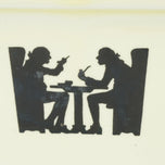 VINTAGE HALL'S COVERED REFRIGERATOR BUTTER BOX TAVERN SILHOUETTE 1940'S, 1940S, UNITED STATES, CERAMIC