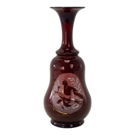 VICTORIAN BOHEMIAN FLASHED RUBY GLASS VASE 19TH CENTURY, LATE 19TH CENTURY, CZECHIA