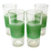 SET OF 4 1950S HIGHBALL BARWARE GLASSES STRIPED GREEN AND WHITE, UNITED STATES