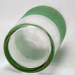 SET OF 4 1950S HIGHBALL BARWARE GLASSES STRIPED GREEN AND WHITE, UNITED STATES