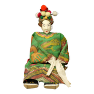 ANTIQUE LARGE CHINESE PEKING OPERA PUPPET (26 IN) WITH DRAGON ROBE LATE QING, LATE 19TH CENTURY, CHINA, PAINT