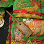 ANTIQUE LARGE CHINESE PEKING OPERA PUPPET (26 IN) WITH DRAGON ROBE LATE QING, LATE 19TH CENTURY, CHINA, PAINT