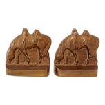 PAIR OF SMALL RIDERLESS HORSE BOOKENDS WITH BRONZE PATINA 1930'S, 1930S, UNITED STATES, CAST IRON