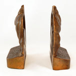 PAIR OF SMALL RIDERLESS HORSE BOOKENDS WITH BRONZE PATINA 1930'S, 1930S, UNITED STATES, CAST IRON