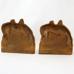 PAIR OF SMALL RIDERLESS HORSE BOOKENDS WITH BRONZE PATINA 1930'S, 1930S, UNITED STATES, CAST IRON