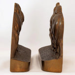 PAIR OF SMALL RIDERLESS HORSE BOOKENDS WITH BRONZE PATINA 1930'S, 1930S, UNITED STATES, CAST IRON