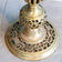 THREE VINTAGE ORNATE INDIAN CAST BRASS FLOOR-STANDING CANDLE PILLARS/STANDS, 1970S