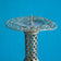 THREE VINTAGE ORNATE INDIAN CAST BRASS FLOOR-STANDING CANDLE PILLARS/STANDS, 1970S