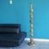 THREE VINTAGE ORNATE INDIAN CAST BRASS FLOOR-STANDING CANDLE PILLARS/STANDS, 1970S