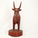 SINGLE LARGE VINTAGE AFRICAN HANDCARVED ANTELOPE WOOD BOOKEND, 1990S, CENTRAL AFRICAN REPUBLIC