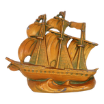 SINGLE USS CONSTITUTION OLD IRONSIDES METAL BOOKEND CIRCA 1925, 1920S, UNITED STATES