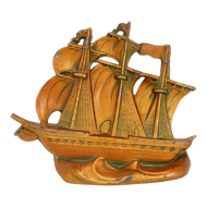SINGLE USS CONSTITUTION OLD IRONSIDES METAL BOOKEND CIRCA 1925, 1920S, UNITED STATES