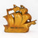 SINGLE USS CONSTITUTION OLD IRONSIDES METAL BOOKEND CIRCA 1925, 1920S, UNITED STATES