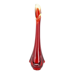VINTAGE AMBERINA 15 IN SWUNG ART GLASS VASE, 1960S, UNITED STATES