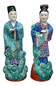 EARLY 20TH CENTURY CHINESE PORCELAIN POLYCHROME NOBLEMAN AND WIFE FIGURES - A PAIR, CHINA