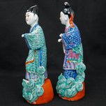 EARLY 20TH CENTURY CHINESE PORCELAIN POLYCHROME NOBLEMAN AND WIFE FIGURES - A PAIR, CHINA