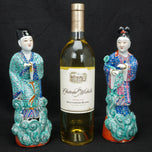 EARLY 20TH CENTURY CHINESE PORCELAIN POLYCHROME NOBLEMAN AND WIFE FIGURES - A PAIR, CHINA