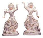1950S MID-CENTURY CALIFORNIAN CERAMIC SIAMESE DANCERS FIGURINES - A PAIR, UNITED STATES