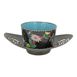 ANTIQUE QING CHINESE METAL TEA SAUCER AND CLOISONNE TEACUP, EARLY 20TH CENTURY, CHINA, CLOISONNÉ