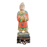 CHINESE CARVED WOOD ALTAR GOD POSSIBLY MING, 17TH CENTURY, CHINA
