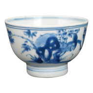 CHINESE KANGXI TEACUP ARTEMISIA MARK 1622-1722, 18TH CENTURY, CHINA, PORCELAIN