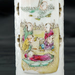 CHINESE POLYCHROME CHOPSTICK HOLDER QIANLONG REIGN MARK REPUBLIC PERIOD, EARLY 20TH CENTURY, CHINA, PORCELAIN