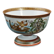 JAPANESE KUTANI POLYCHROME HAISEN SAKE WASHING BOWL CIRCA 1900, EARLY 20TH CENTURY, PORCELAIN