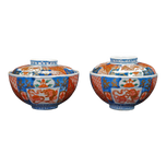 PAIR MEIJI 19TH C ARITA IMARI CHAWAN LIDDED BOWLS, MID 19TH CENTURY, JAPAN, PORCELAIN