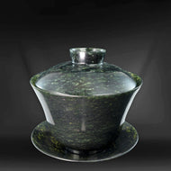 CHINESE SOAPSTONE TEA BOWL LID AND SAUCER REPUBLIC PERIOD, EARLY 20TH CENTURY, CHINA