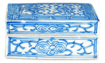 CHINESE PORCELAIN BLUE WHITE BOX WITH LOTUS SCROLLING 19TH CENTURY, MID 19TH CENTURY, CHINA