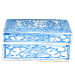 CHINESE PORCELAIN BLUE WHITE BOX WITH LOTUS SCROLLING 19TH CENTURY, MID 19TH CENTURY, CHINA