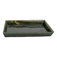 CHINESE SPINACH JADE RECTANGULAR TRAY LATE QING/REPUBLIC, LATE 19TH CENTURY, CHINA