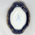 ANTIQUE GERMAN RICHARD KLEMM DRESDEN COBALT BLUE GOLD COURTING COUPLE CREAMER SUGAR SET, EARLY 20TH CENTURY, GERMANY,