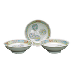 1920S SET OF THREE CHINESE REPUBLIC GUANGXU POLYCHROME SILK BALL SAUCE DISHES, CHINA, PORCELAIN