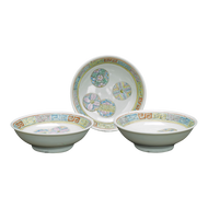 1920S SET OF THREE CHINESE REPUBLIC GUANGXU POLYCHROME SILK BALL SAUCE DISHES, CHINA, PORCELAIN