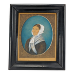ANTIQUE PRIMITIVE PORTRAIT WATERCOLOR GOUACHE EARLY 19TH CENTURY, UNITED STATES
