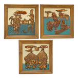 THREE 1960'S FARM 3D WALL ART IDEAL ORIGINALS CALIFORNIA, 1960S, UNITED STATES, ENAMEL